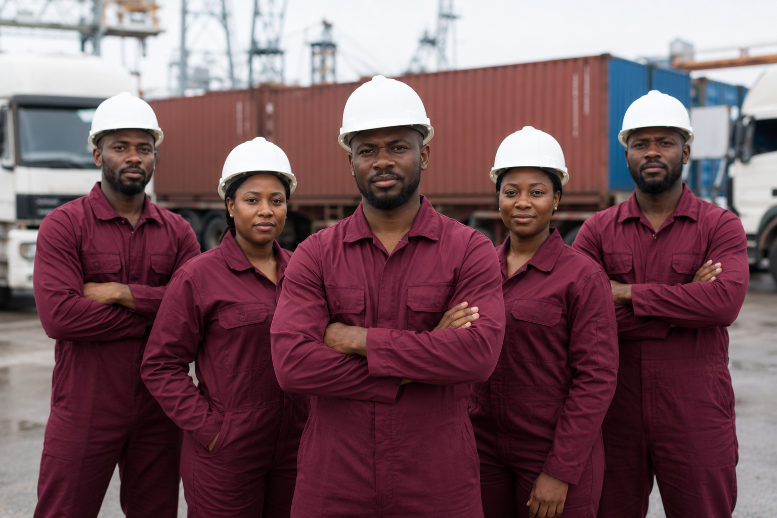 IOB Services field team standing together at an operations site
